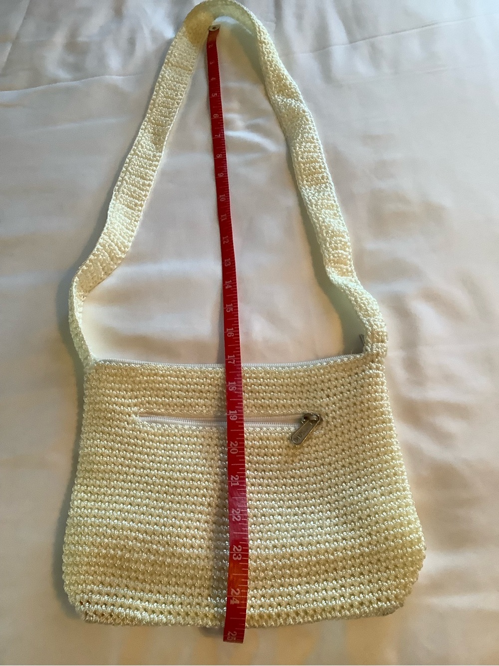 The Sak White Woven Shoulder Bag with Front Zip - Picture 4 of 7